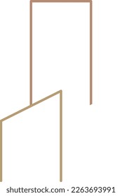 Ilustración del vector de esquema de logotipo de arquitectura moderna