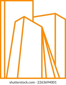 Modern Architecture Logo Outline Vector Illustration