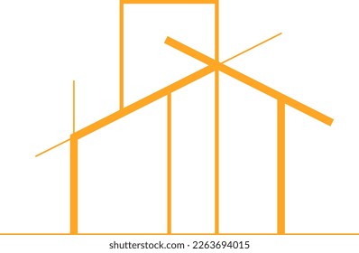 Modern Architecture Logo Outline Vector Illustration