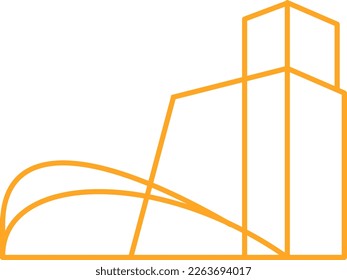 Modern Architecture Logo Outline Vector Illustration