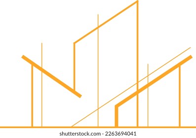 Modern Architecture Logo Outline Vector Illustration