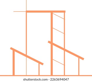 Modern Architecture Logo Outline Vector Illustration