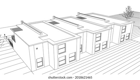 
modernes Baukastenhaus 3d Rendering