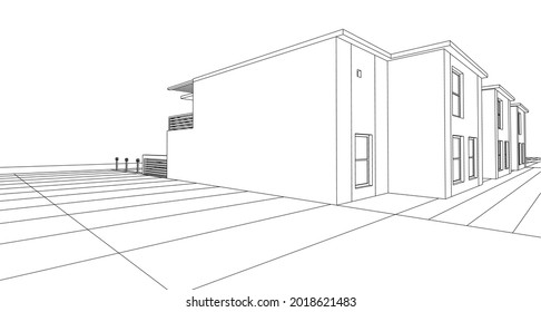 
modern architecture modular house 3d rendering