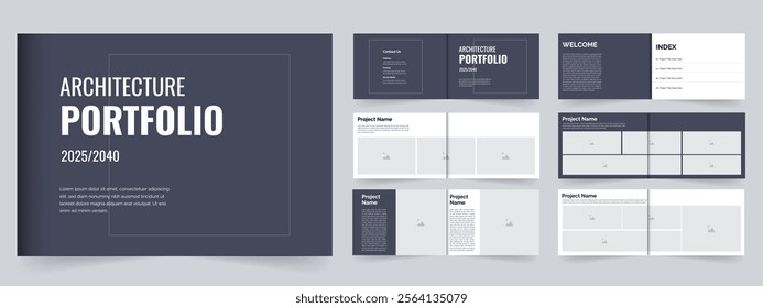 Modern Architecture portfolio or interior portfolio layout landsape 