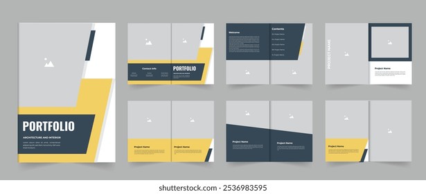 Modern Architecture portfolio layout design or real estate portfolio brochure design