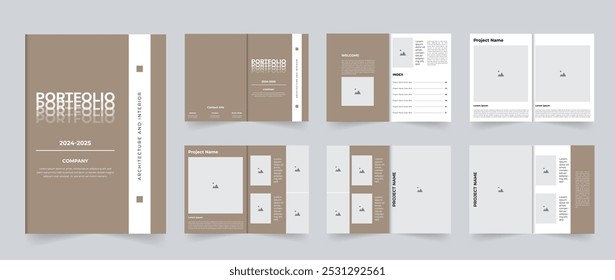 Modern Architecture portfolio or real estate portfolio or interior portfolio layout design template