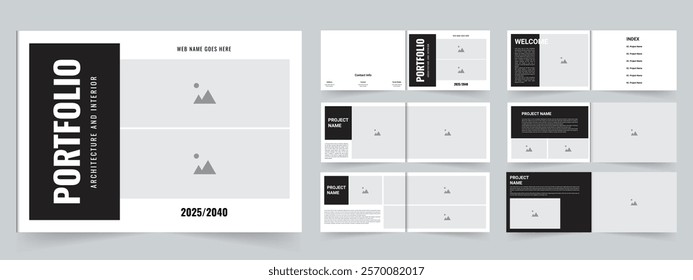Modern Architecture portfolio template design landscape or real estate portfolio