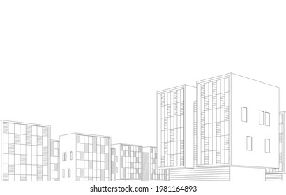 modern architecture project 3d illustration