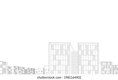 modern architecture project 3d illustration