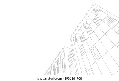 modern architecture project 3d illustration