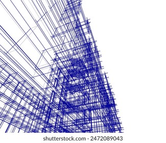 Modernes Architekturprojekt 3D-Illustration