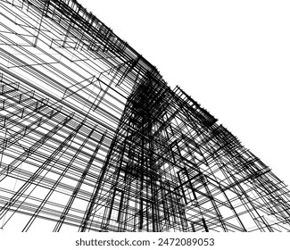Modernes Architekturprojekt 3D-Illustration