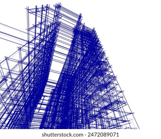 modern architecture project 3d illustration