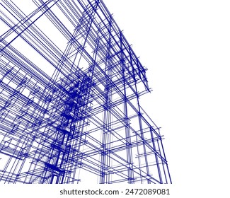 Modernes Architekturprojekt 3D-Illustration