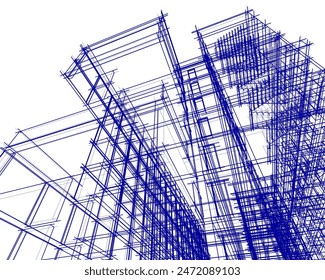 modern architecture project 3d illustration