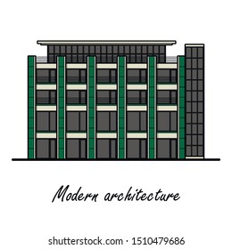 Modern architecture. Public building. Front view.