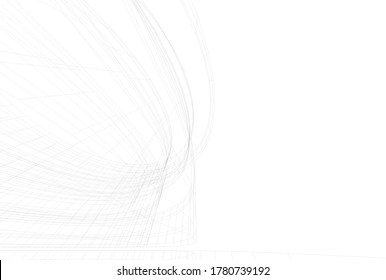 Modern architecture sketch 3d illustration