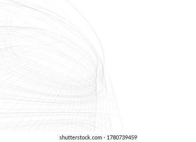 Modern architecture sketch 3d illustration