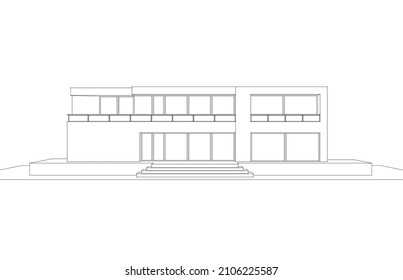 Modern architecture sketch vector illustration