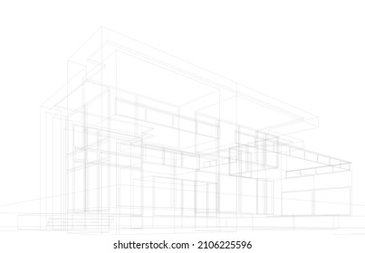 Moderne Architekturskizze, Vektorgrafik