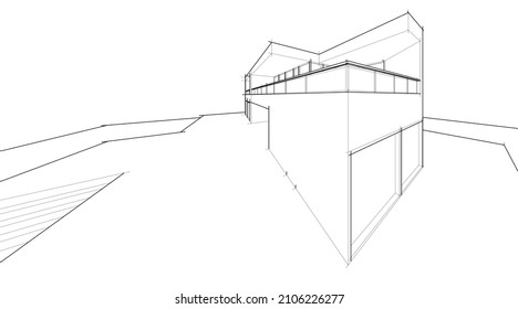 Moderne Architekturskizze, Vektorgrafik