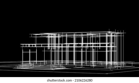 Modern architecture sketch vector illustration