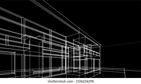 Modern architecture sketch vector illustration