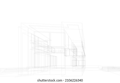 Modern architecture sketch vector illustration