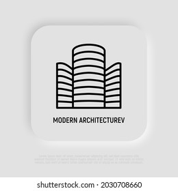 Modern architecture thin line icon. Vector illustration of building for real estate logo.
