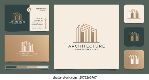 Modelo de diseño de torre de arquitectura moderna, diseño de logotipo de construcción avanzada.Vector premium