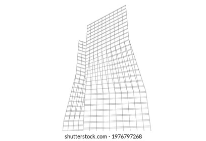 modern architecture vector 3d background