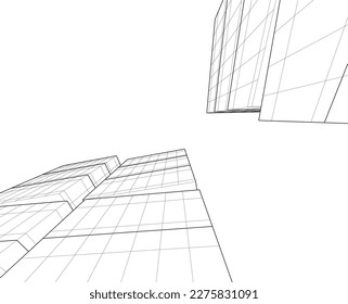 Moderne Architektur, Vektorgrafik 3D 