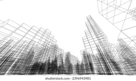 Moderne Architektur, Vektorgrafik 3D