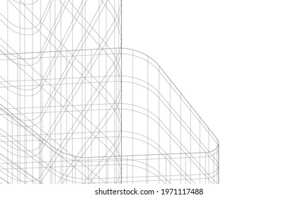 modern architecture vector 3d illustration