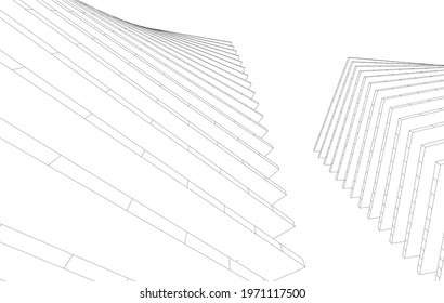 modern architecture vector 3d illustration