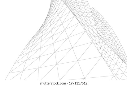 modern architecture vector 3d illustration