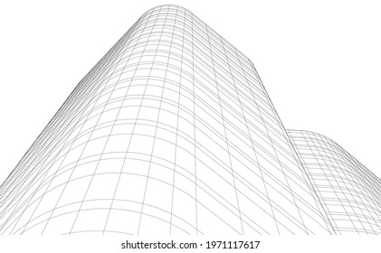 modern architecture vector 3d illustration