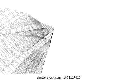 modern architecture vector 3d illustration