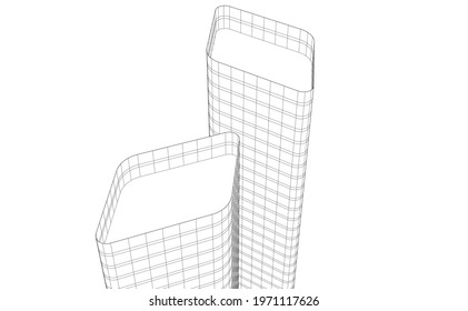 modern architecture vector 3d illustration