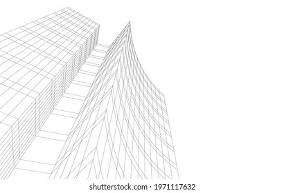 modern architecture vector 3d illustration