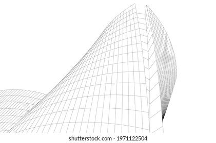 modern architecture vector 3d illustration