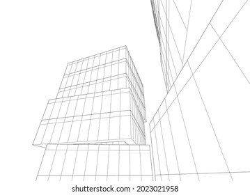 modern architecture vector 3d illustration