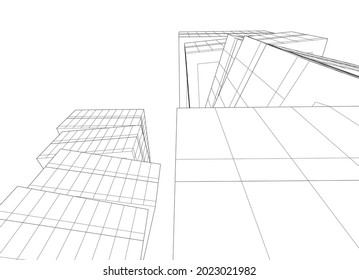 modern architecture vector 3d illustration