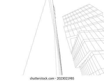 modern architecture vector 3d illustration
