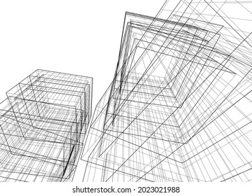 modern architecture vector 3d illustration