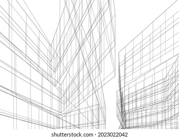 moderne Architektur, Vektorgrafik 3D