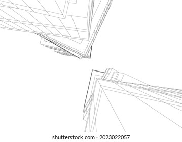 modern architecture vector 3d illustration