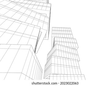 modern architecture vector 3d illustration