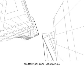 modern architecture vector 3d illustration
